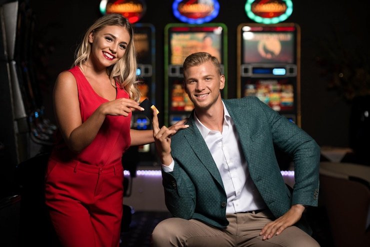 Antarmuka taruhan Caribbean Stud Poker di perangkat mobile dengan tombol call dan fold yang jelas